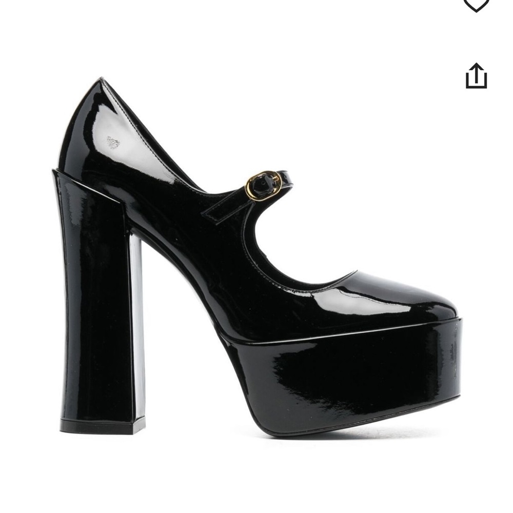 Stuart Weitzman Skyhigh 145 Mary Jane Platforms in patent black